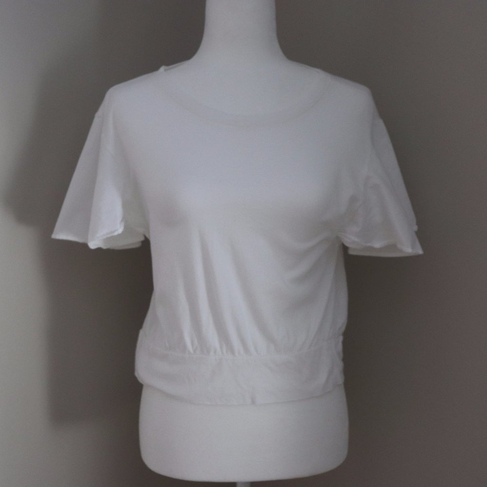 Abound White Ruffle Crop Top